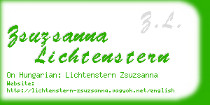 zsuzsanna lichtenstern business card